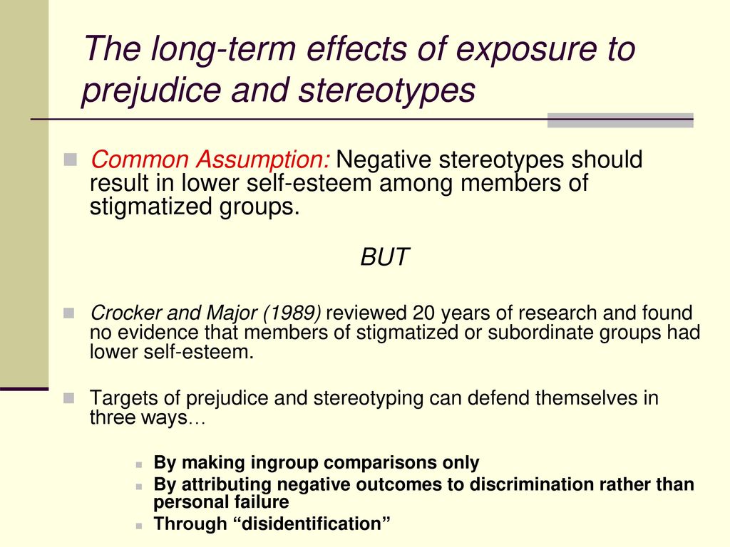 Damaging effects of stereotyping and labelling